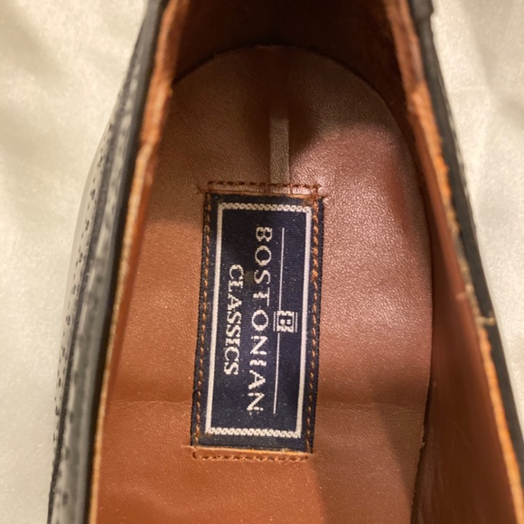 PROM !!! Bostonian Classics Men’s Black Leather Wing Tips Lace Up Size 8 VGUC - Picture 4 of 11